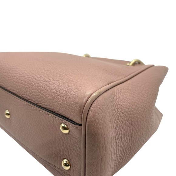 GUCCI Pink Leather Bamboo Shoulder Bag - Picture 13 of 16